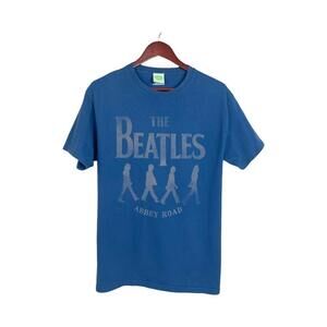 The Beatles Abbey Road Graphic T Shirt Blue Men's Size Medium